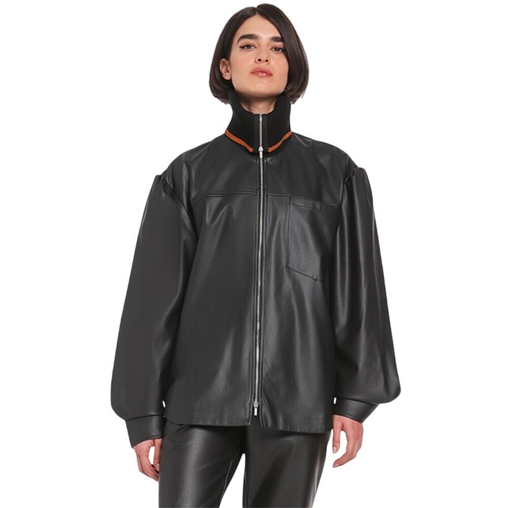 Wolford Jacket Size Large Black Vegan Leather Off Duty Model Ballet Indie NWT